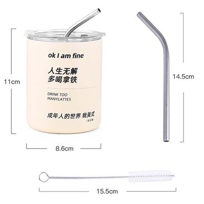 Disegno contemporaneo Acciaio inossidabile Slimny Tumbler 320ML/600ML con coperchio e paglia