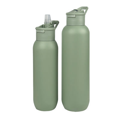 Sicurezza 32 oz / 1000 ml Doppia parete vuoto Isolato Acciaio inossidabile Bottiglia d'acqua con coperchio di paglia