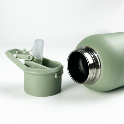 Sicurezza 32 oz / 1000 ml Doppia parete vuoto Isolato Acciaio inossidabile Bottiglia d'acqua con coperchio di paglia
