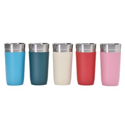 16 oz doppia parete in acciaio inossidabile vuoto isolato tazza di viaggio Tumbler tazza di caffè con coperchio di plastica