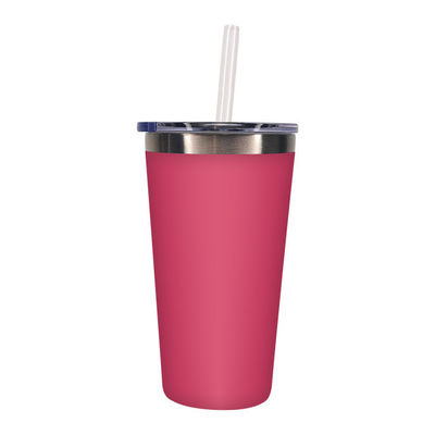 Logo personalizzato Bottiglia d'acqua in acciaio inossidabile da 500 ml con tazza dritta e cannucce