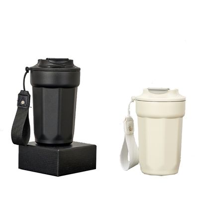 Tazza da caffè isolante a vuoto in acciaio inossidabile 420 ml Tazza di diamante ottagonale con presa a mano
