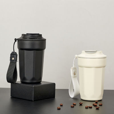 Tazza di caffè in acciaio inossidabile 304 a vuoto 420 ml a forma di diamante ottagonale con presa a mano