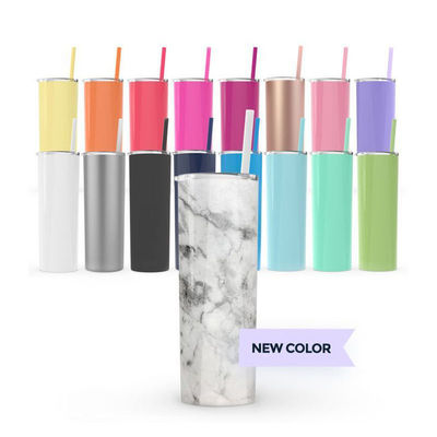 20oz 30oz Straight Skinny Sublimation Tumbler con vite sul coperchio e tazza di paglia per il campeggio