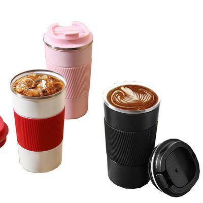 Tazza da caffè in acciaio inossidabile 304 380 ml Tazze da caffè in silicone antiscivolo 510 ml Riciclate riutilizzabili