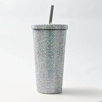 500ml di acciaio inossidabile a vuoto isolante per il caffè con copertura di paglia e paglia
