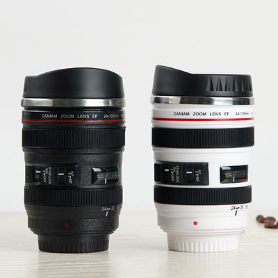 Tazza da caffè in acciaio inossidabile in forma di obiettivo della fotocamera per un peso sostenibile e leggero