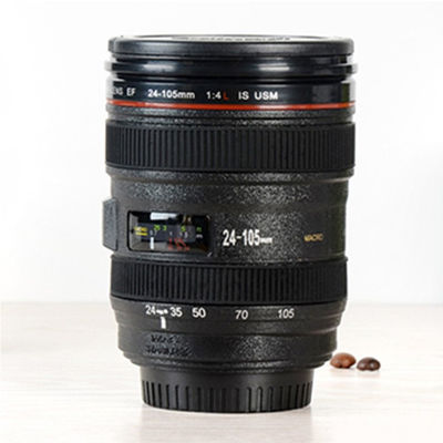 253.4g Camera a doppia parete in acciaio inossidabile Lente tazza di caffè per gli appassionati di fotografia