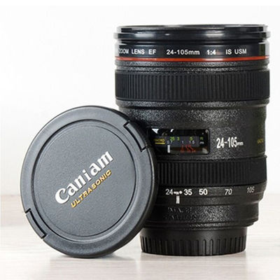 253.4g Camera a doppia parete in acciaio inossidabile Lente tazza di caffè per gli appassionati di fotografia