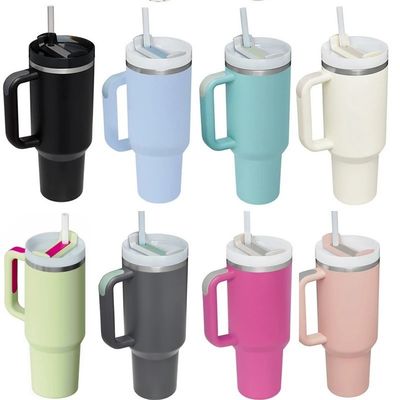 Logo personalizzato 40 oz doppio muro in acciaio inossidabile Tumblers di viaggio Maniglia per un viaggio facile