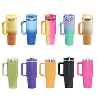 Logo personalizzato 40 oz doppio muro in acciaio inossidabile Tumblers di viaggio Maniglia per un viaggio facile