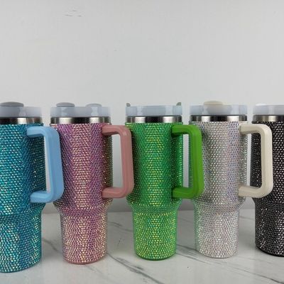 1 Tazza di diamante con punteggio nero a doppia parete in acciaio inossidabile