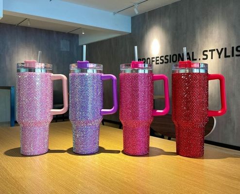 1 Tazza di diamante con punteggio nero a doppia parete in acciaio inossidabile