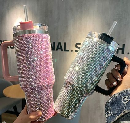 1 Tazza di diamante con punteggio nero a doppia parete in acciaio inossidabile