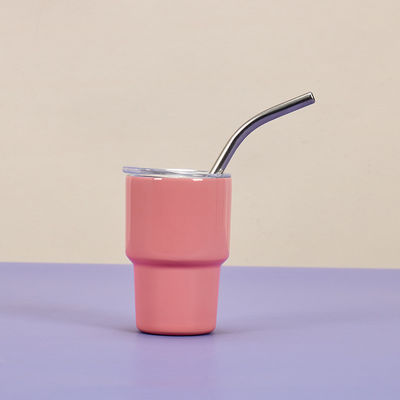 Acciaio inossidabile 2 oz Shot Glass Tumbler con coperchio di paglia Mantenere le bevande calde o fredde 6-12 ore