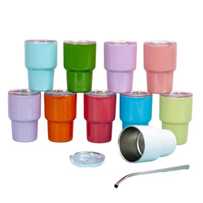 Festa imperdibile 2 oz Mini Doppia Parete Isolata Demitasse Coppa con paglia e coperchi
