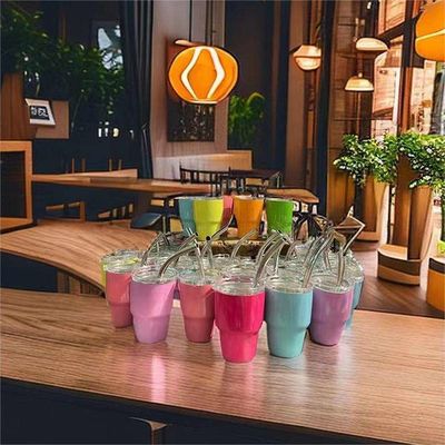 Festa imperdibile 2 oz Mini Doppia Parete Isolata Demitasse Coppa con paglia e coperchi