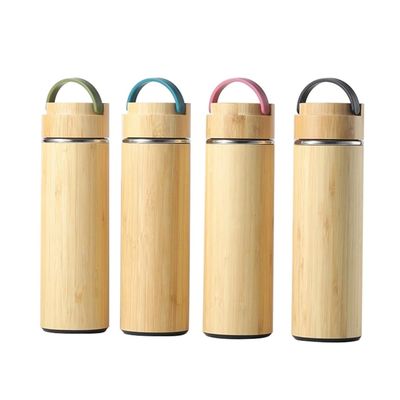 Logo personalizzato Bamboo Thermos Flask Vasca Isolata da vuoto Bottiglia per affari all' aperto Regalo