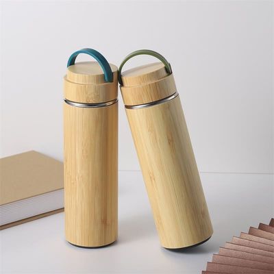 Logo personalizzato Bamboo Thermos Flask Vasca Isolata da vuoto Bottiglia per affari all' aperto Regalo