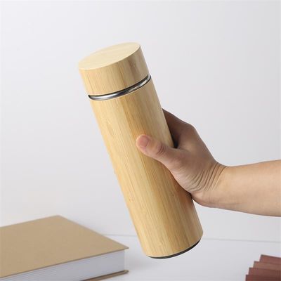 Logo personalizzato Bamboo Thermos Flask Vasca Isolata da vuoto Bottiglia per affari all' aperto Regalo