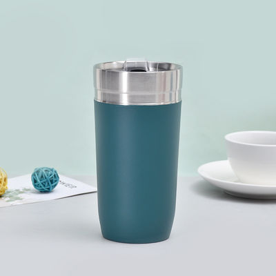 Tazza di viaggio isolante da 16 oz con coperchio scorrevole Tumbler Acciaio inossidabile Coppa termica a doppia parete