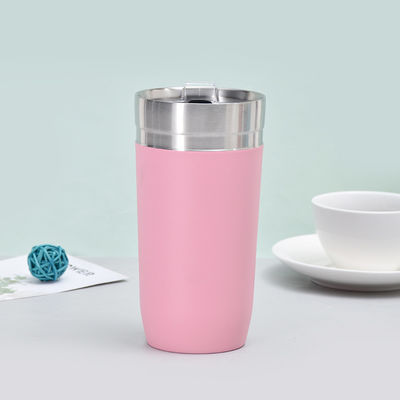 Tazza di viaggio isolante da 16 oz con coperchio scorrevole Tumbler Acciaio inossidabile Coppa termica a doppia parete
