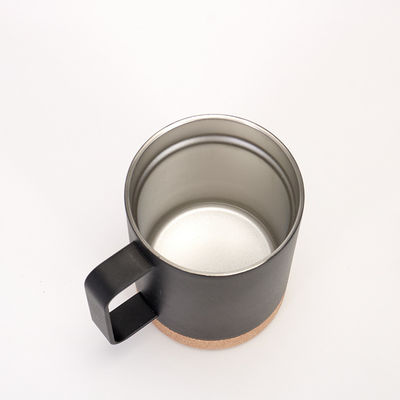Tazza di caffè isolante a vuoto in acciaio inossidabile con base di sughero 12 oz 16 oz Disegno bocca larga