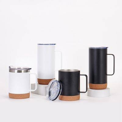 Flasche a vuoto Termosi Popolari Tazze di viaggio in acciaio inossidabile a doppia parete con fondo di sughero
