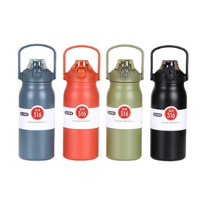 Bottiglia d'acqua esterna con maniglia portatile e copertura rimbalzante accetta colori personalizzati