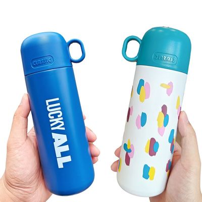 Bottiglia d'acqua per bambini in acciaio inossidabile da 500 ml Tazzina da tumbler carina con disegno e coperchio personalizzati