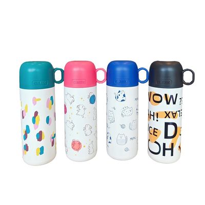 Bottiglia d'acqua per bambini in acciaio inossidabile da 500 ml Tazzina da tumbler carina con disegno e coperchio personalizzati
