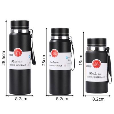 Bottiglia d'acqua isolante 600ml/800ml/1000ml Display di temperatura a LED Logo personalizzato Camping