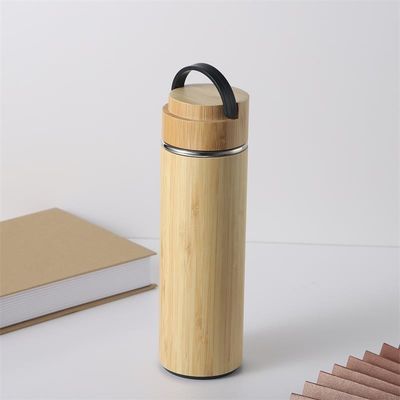 500 ml Bamboo Tumbler Doppia parete Vaso aspirante per business Isolamento bottiglia di bevande termali