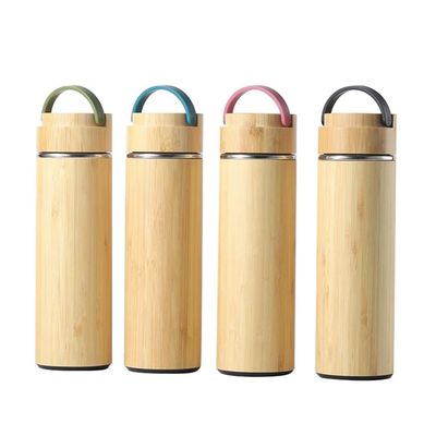 Tipo metallo Acciaio inossidabile Bamboo in legno termostato per bevande con coperchio in legno
