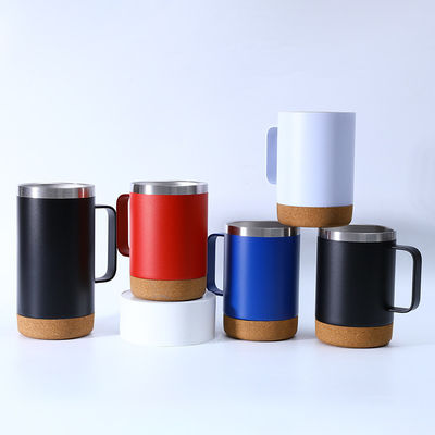 Contemporanea 16oz Straight in acciaio inossidabile Tumbler di caffè con fondo di sughero e manico