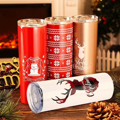 20oz di acciaio inossidabile sublimazione Tumbler bianco per regalo di Natale festivo e colorato