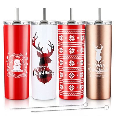 20oz di acciaio inossidabile sublimazione Tumbler bianco per regalo di Natale festivo e colorato