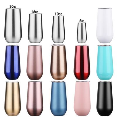 In magazzino 6 oz di flauti di champagne senza fusto Tumbler 10 oz per bambini Sublimazione tazza di caffè Tazze isolanti al vuoto