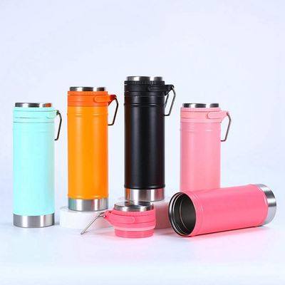 Colore personalizzato 750ml Bottiglia di acqua termica in acciaio inossidabile a doppia parete con manico