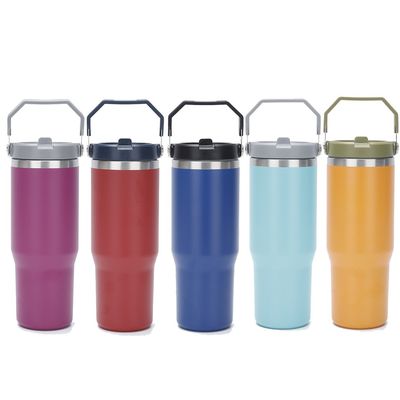 Stile di design minimalista 30oz BPA Free Vacuum Isolated Tumbler con Flip Straw Thermos