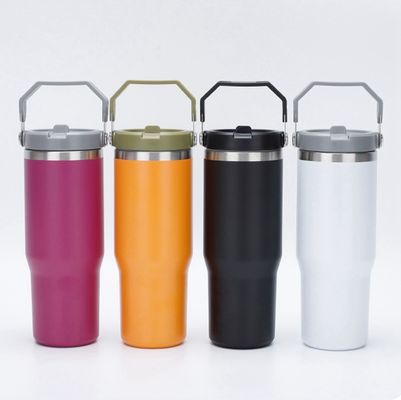 Stile di design minimalista 30oz BPA Free Vacuum Isolated Tumbler con Flip Straw Thermos