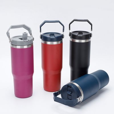 Acciaio inossidabile Flip Straw Tumbler 30oz Capacità BPA Free Matte Colorato Popolare Scelta