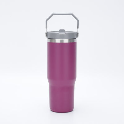 Acciaio inossidabile Flip Straw Tumbler 30oz Capacità BPA Free Matte Colorato Popolare Scelta