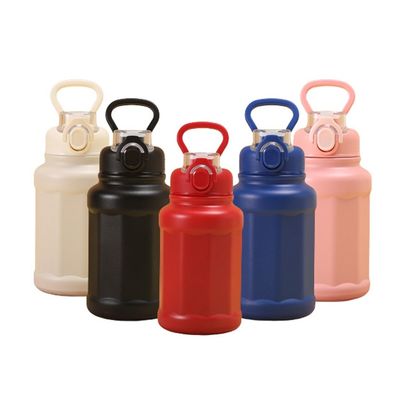 Termo isolante in acciaio inossidabile da 700 ml con coperchio di paglia sostenibile e tutto in uno